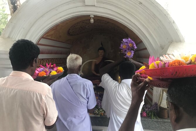 Anuradhapura Heritage Mountain bike / bicycle Tour - Reading the carvings on the moonstone