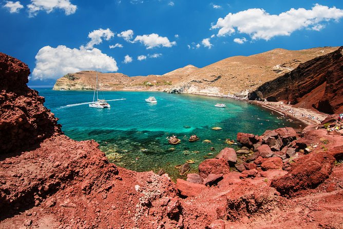 Archaeological Bus Tour To Akrotiri Excavations & Red Beach - Prophet Elias: Santorini from above