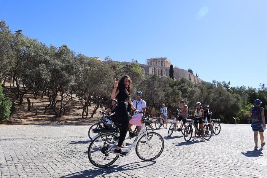 Athens: Small Group E-Bike Tour of Historic Highlights - The old Ottoman quarter and the Lysicrates Monument