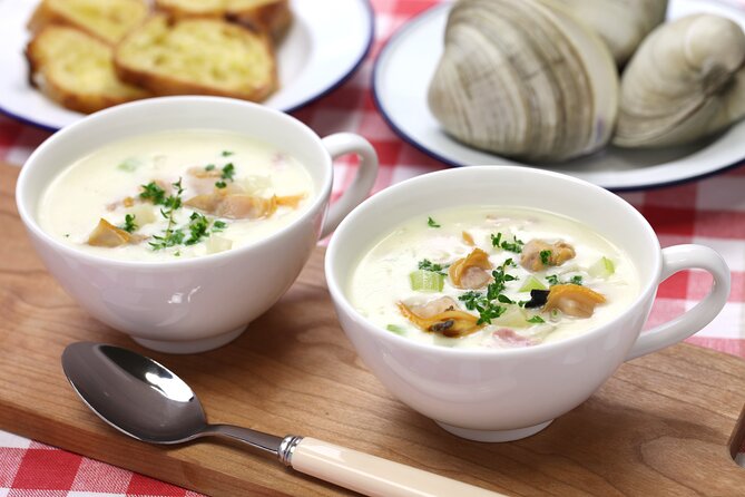 Boston Seafood Lovers Food and History Walking Tour - Chowder with a harbor view