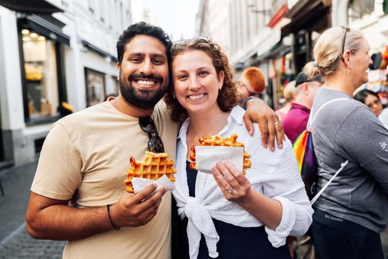 Brussels: Historical Tour with Chocolate & Waffle Tasting - Manneken Pis comes with your first bite