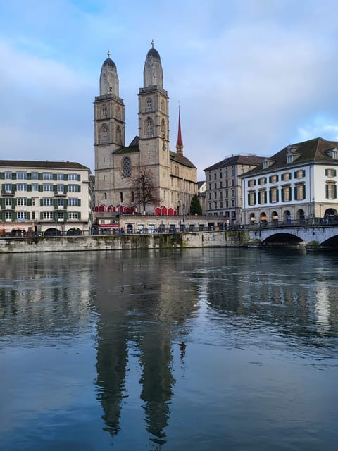 City tour historic old town Zurich - Grossmünster, Fraumünster, and Zurich’s church skyline