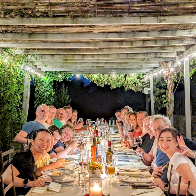 Communal dinner in an ancient Tuscan farmhouse - A sunset aperitivo above the Val d’Orcia