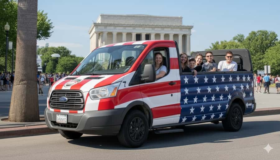 D.C: Monuments & History Guided Open-Air Bus Tour-Day &Night - Key points at a glance
