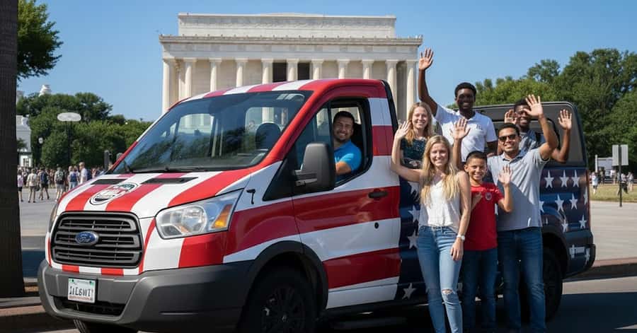 D.C: Monuments & History Guided Open-Air Bus Tour-Day &Night - Roosevelt and Jefferson on the Tidal Basin