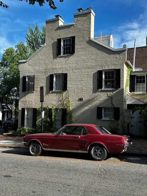 DC: Georgetown History & Architecture Tour with Local Guide - M Street, old houses, and the details above eye level
