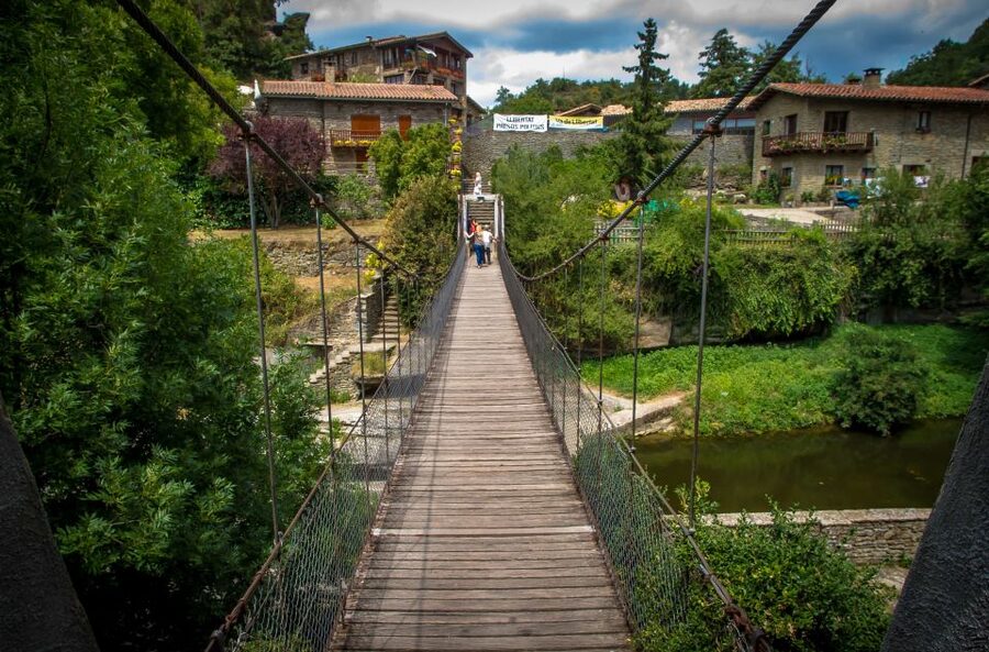 From Barcelona: Medieval Villages Day Tour - Castellfollit de la Roca from the road