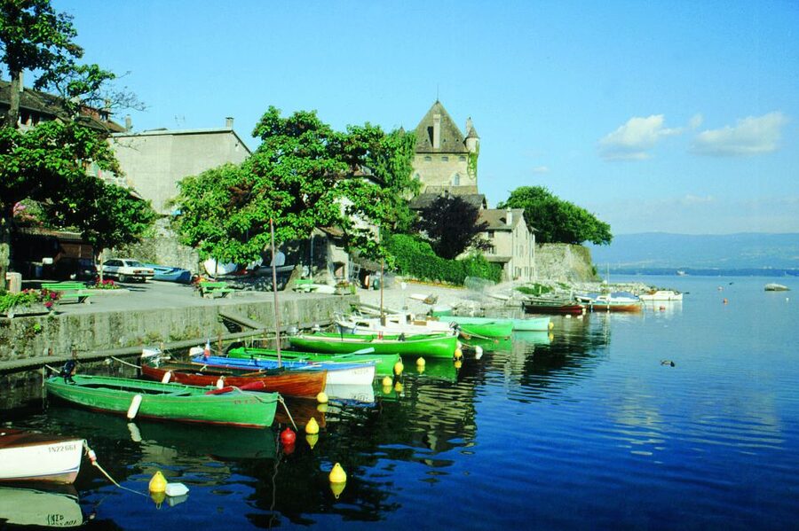 From Geneva: Yvoire medieval village & Lake Geneva Cruise - From Geneva bus station to the French shore