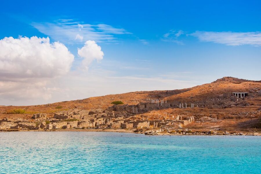 From Mykonos: Delos Archaeological Site Guided Evening Tour - The theater, market, and sanctuary zone
