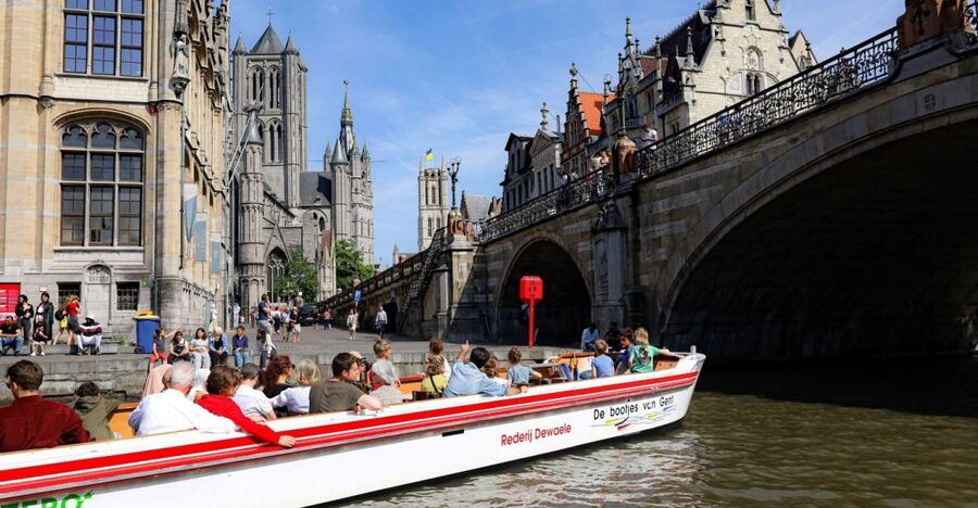Ghent: 40 Minute Medieval Center Guided Boat Tour - The three towers of Ghent from the river