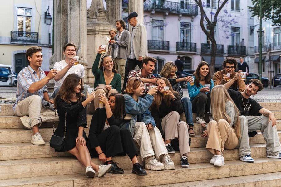 Lisbon: Private Dark History Walking Tour with Drinks - The first bar and the Portuguese drinking angle