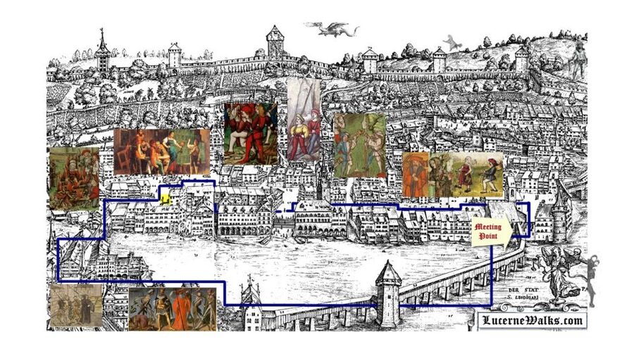Lucerne: 1-Hour Historical Tour with Night Watchman - Ritter Palace and two rivals in stone