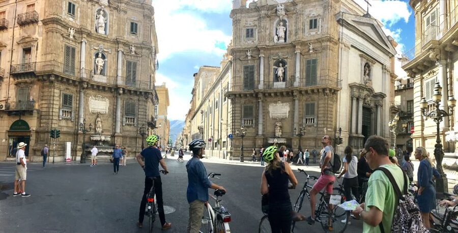 Palermo: Historic Center Guided Bike Tour with Food Tasting - Quattro Canti, Massimo Theatre, and San Domenico