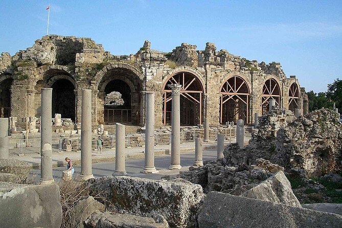 Perge Aspendos Side the Historical sites of Antalya - Side: ancient ruins beside everyday life