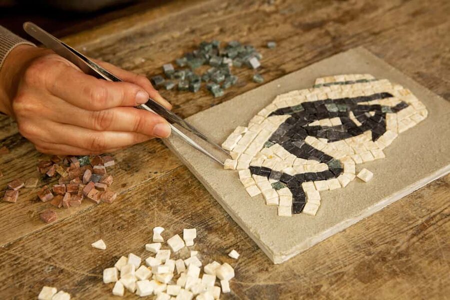 Rome: Ancient Mosaic Making Workshop - Cutting Local Marble With Traditional Tools
