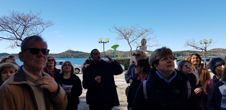 Šibenik: Medieval Night Walking Tour - St. Lawrence Monastery and the cave inside the old town