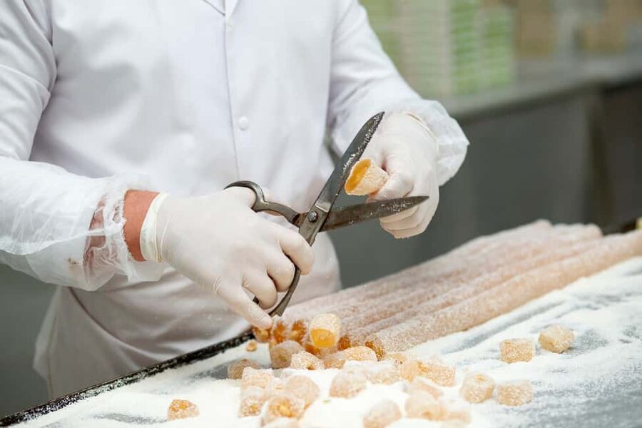 Turkish Delight Workshop History, Tasting, Making Experience - Mixing syrup and starch by hand
