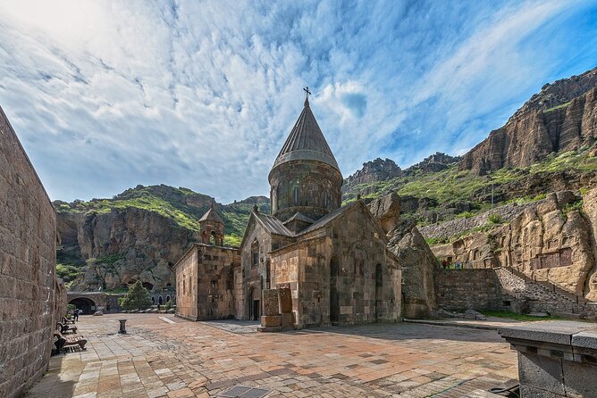 Yerevan: Garni, Geghard, Symphony of Stones & Lavash Baking - Geghard Monastery, carved into the cliffs